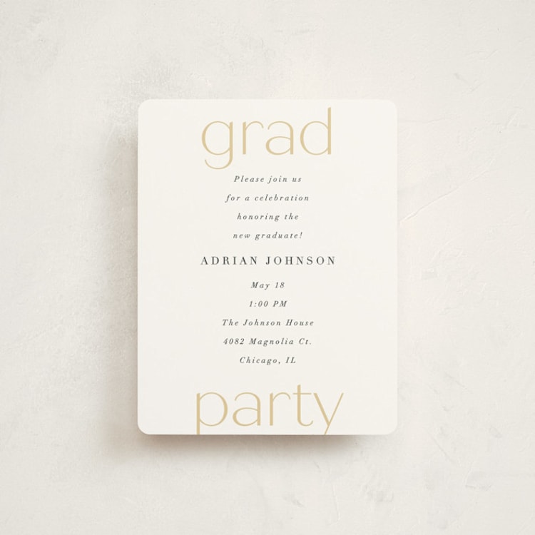 "chic five" - Graduation Insert Cards in Marigold by Carolyn Nicks - Front