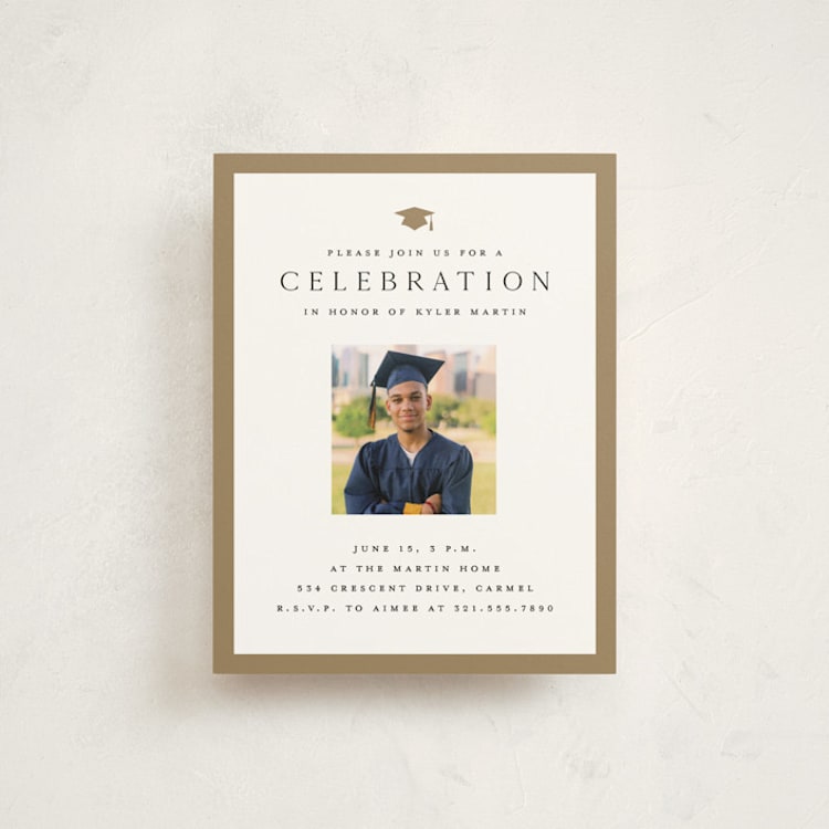 "serif" - Graduation Insert Cards in Snow by Sarah Curry - Front