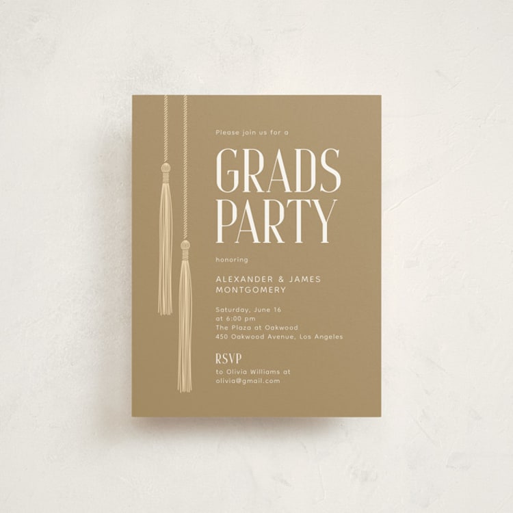 "The Grads" - Graduation Insert Cards in Parchment by Paola Benenati - Front