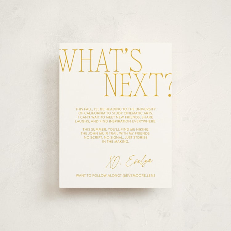 "Edge Play" - Graduation Insert Cards in Golden Hour by Leia Matt - Front