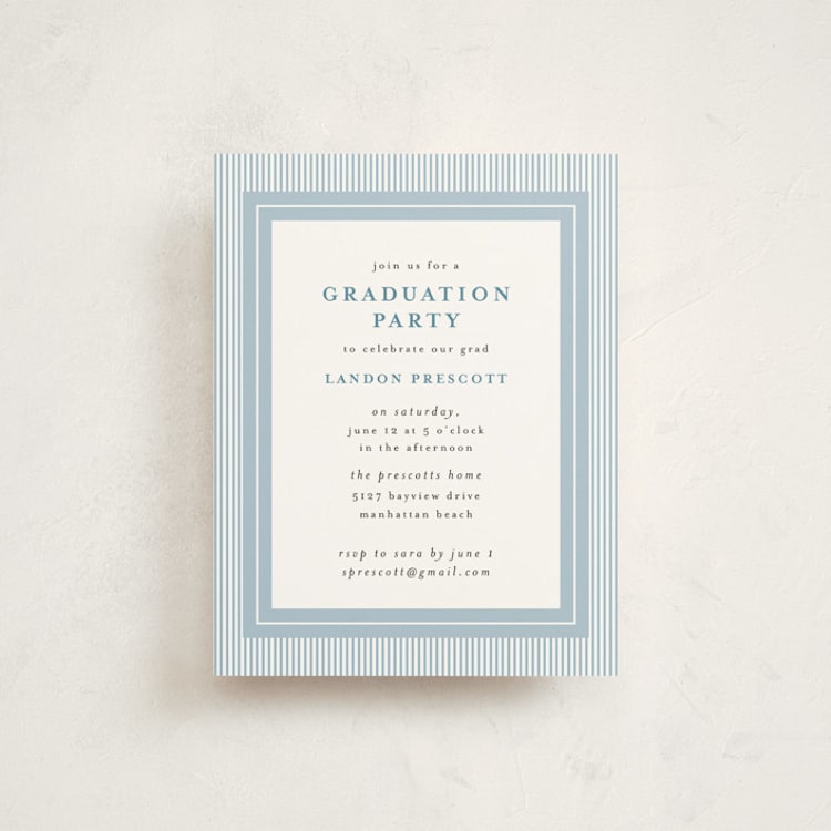 "Seersucker" - Graduation Insert Cards in Sky by Shirley Lin Schneider - Front