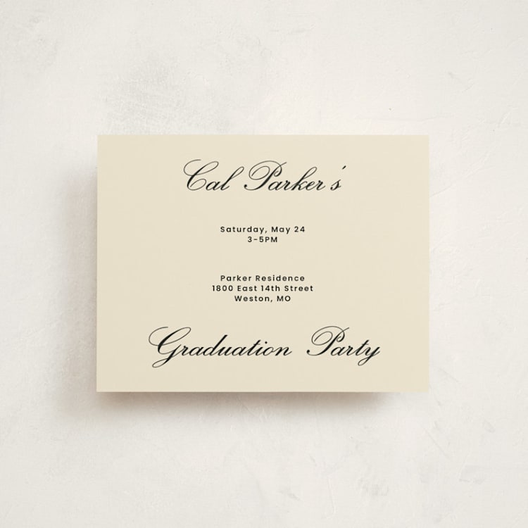 "Perfectly Scripted" - Graduation Insert Cards in Sand by Rachel Cassel - Front