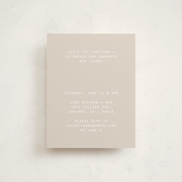 "titled" - Graduation Insert Cards in Cream by JoAnn Jinks - Front