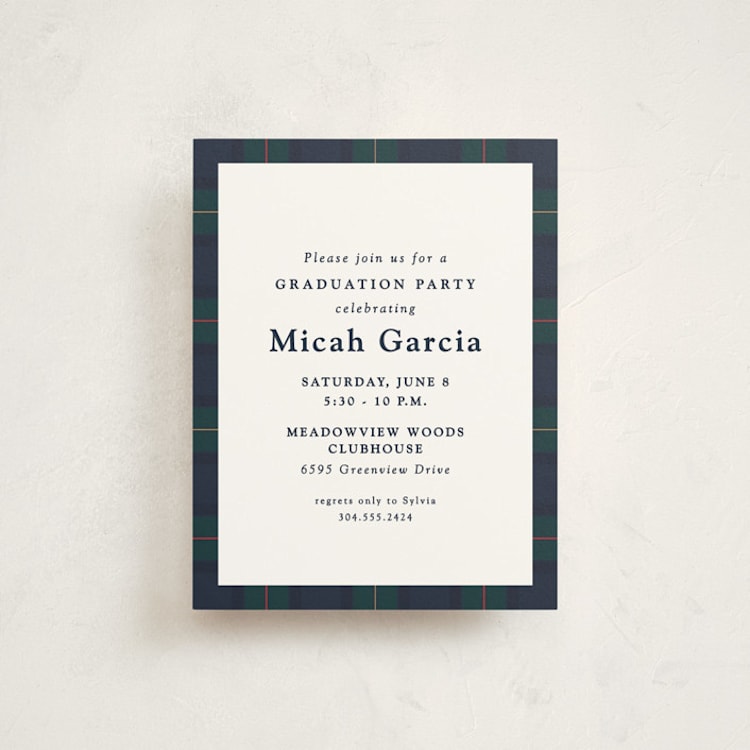 "Preppy plaid" - Graduation Insert Cards in Academy by Lea Delaveris - Front
