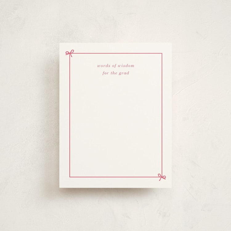 "PhotoBook" - Graduation Insert Cards in Peony by Baumbirdy - Front