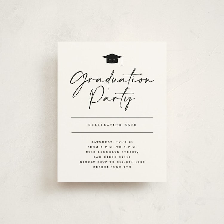 "Signature Grad" - Graduation Insert Cards in Linen by Erica Krystek - Front