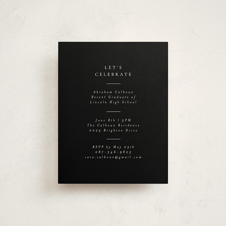 "Distinguished" - Graduation Insert Cards in Noir by Meggy Masters - Front
