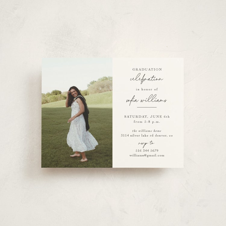 "high script" - Graduation Insert Cards in Onyx by Eric Ransom - Front