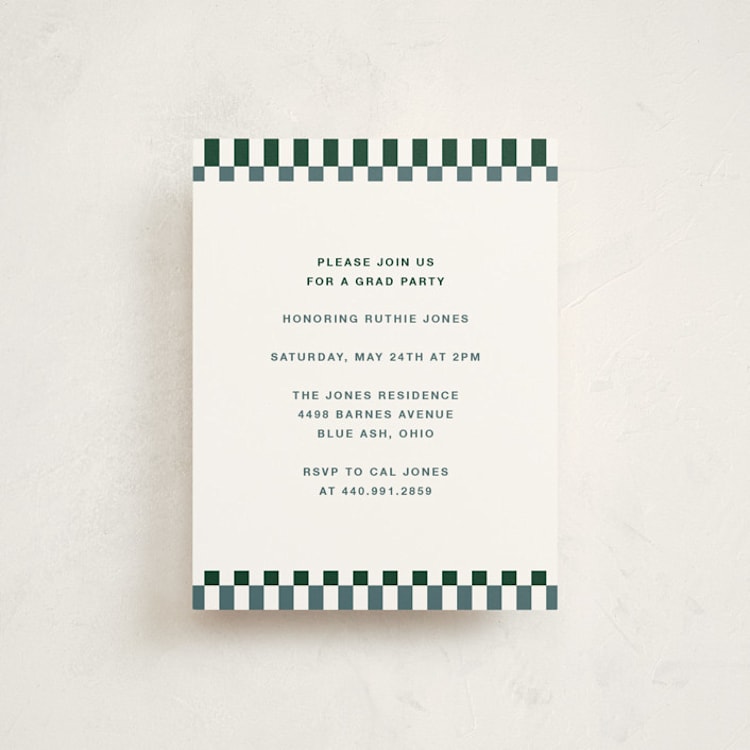 "Checked Out" - Graduation Insert Cards in Pine by Rachel Cassel - Front