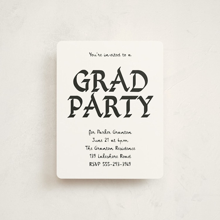 "Calligraphic Ink" - Graduation Insert Cards in Cotton by Chryssi Tsoupanarias - Front