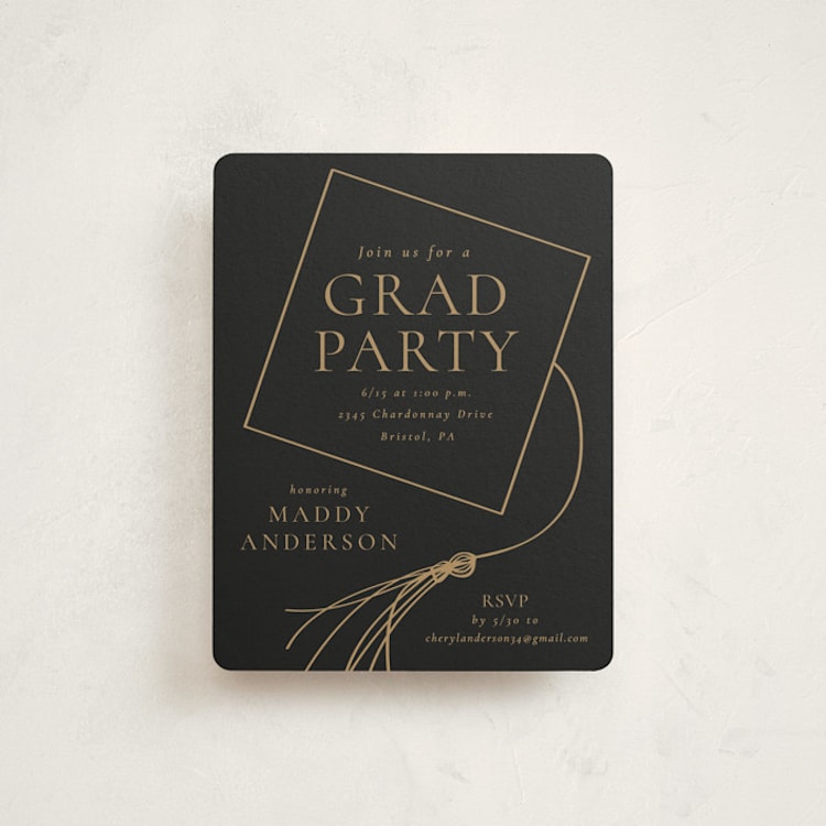 "Tassel Dance" - Graduation Insert Cards in Chalkboard by Beth Murphy - Front