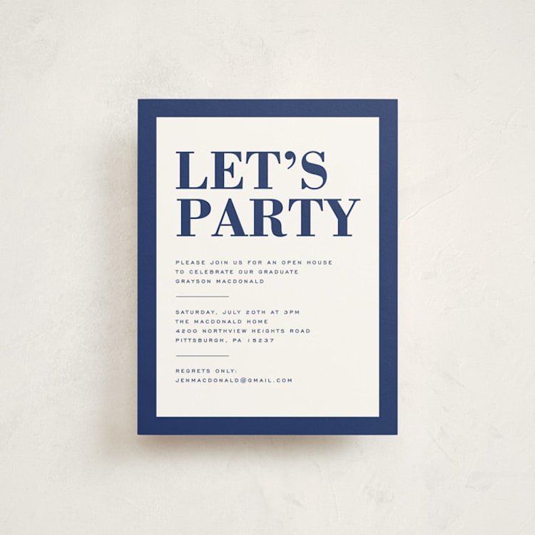 "Bold Headline" - Graduation Insert Cards in Midnight by Emily Sabol Goss - Front
