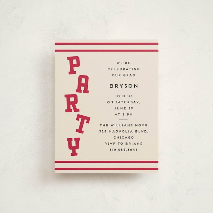 "Team Grad" - Graduation Insert Cards in Cherry by Louise Kay - Front