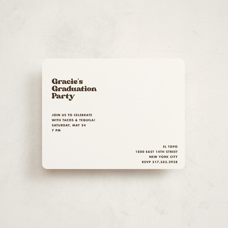 "Vinyl" - Graduation Insert Cards in Espresso by Megan Davis - Front