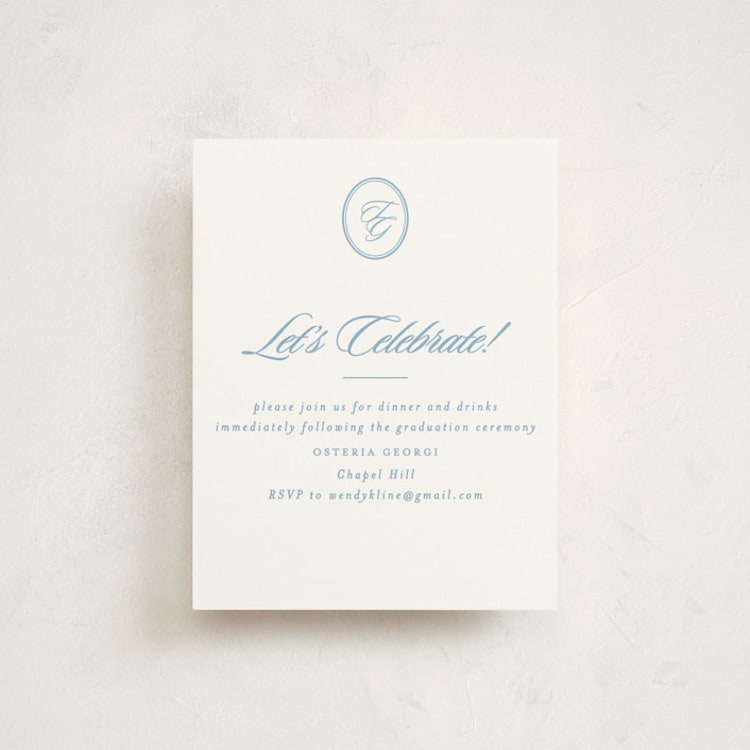 "Scripted" - Graduation Insert Cards in Capri by Creo Study - Front