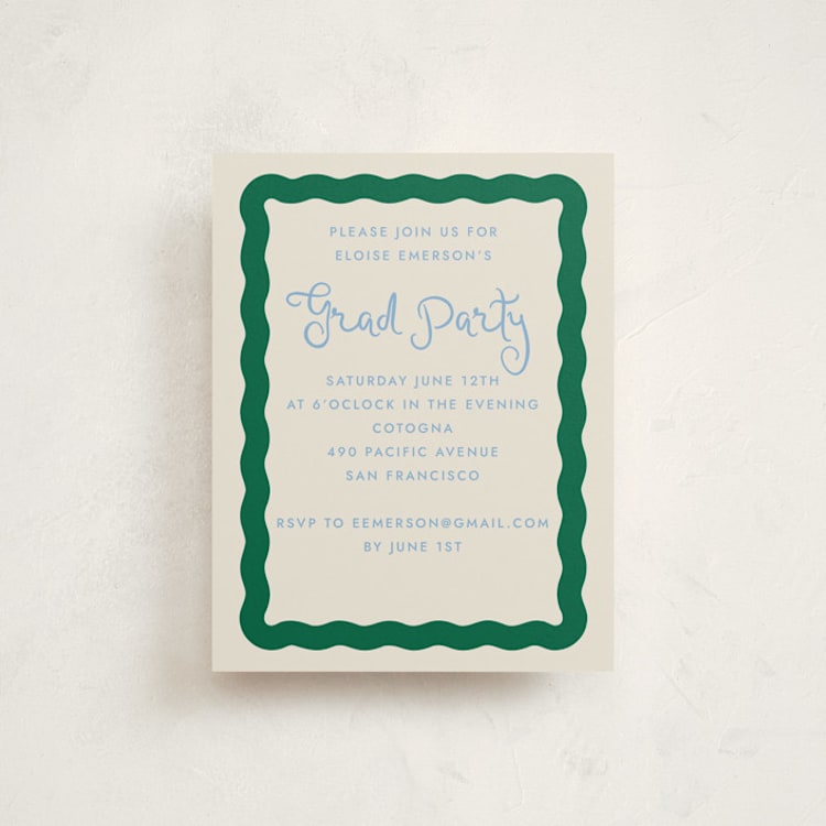"Augusta" - Graduation Insert Cards in Tide by Megan Davis - Front