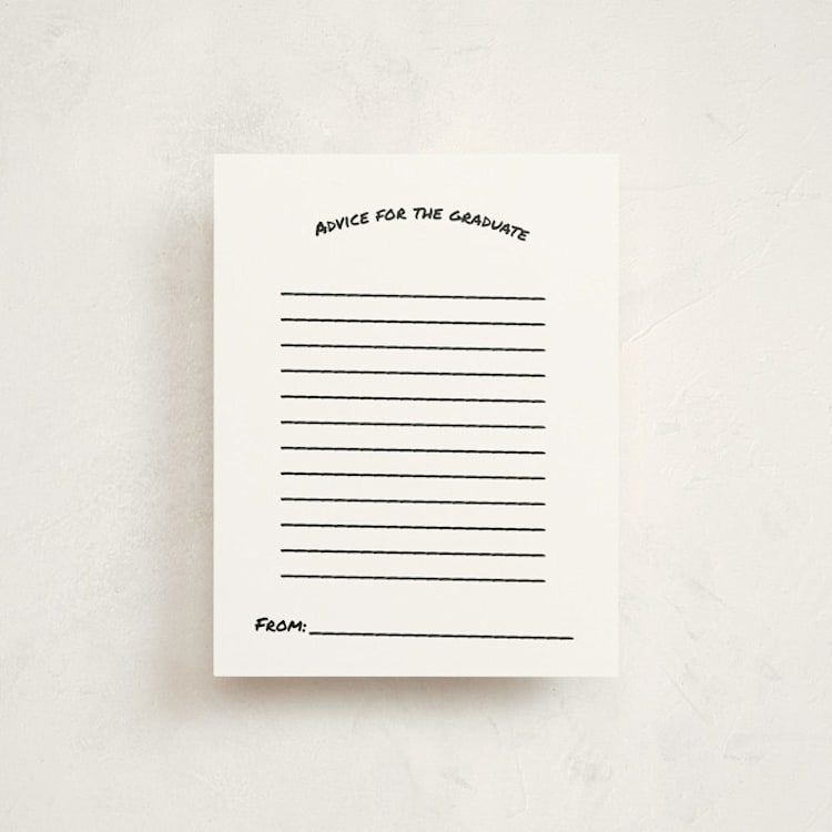 "Photo Snap + Penned Names" - Graduation Insert Cards in Noir by Cleghorn Creative - Front