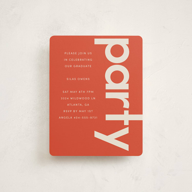"Film Strip" - Graduation Insert Cards in Tomato by Morgan Kendall - Front