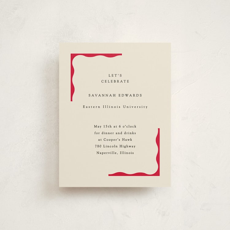 "Decorative Frame" - Graduation Insert Cards in Crimson by Baumbirdy - Front