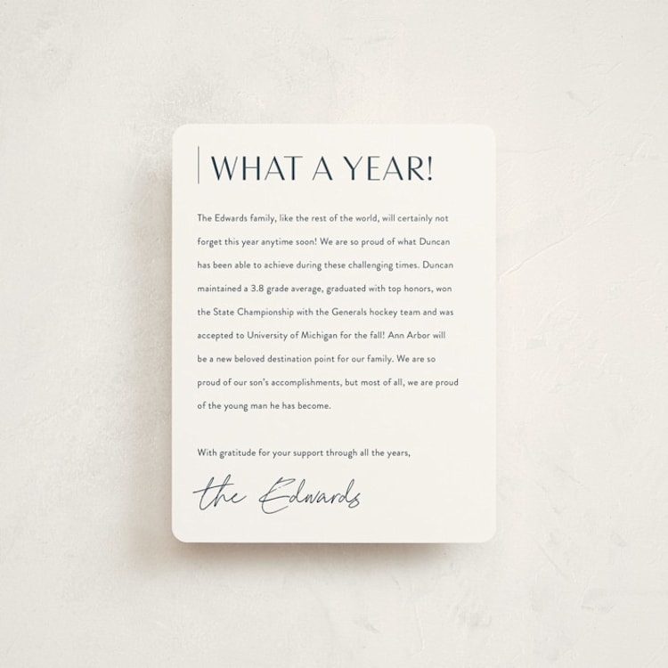 "classic" - Graduation Insert Cards in Cloud by Sara Hicks Malone - Front
