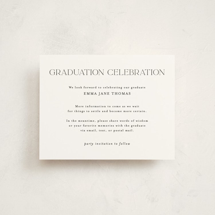 "Graduate Grid" - Graduation Insert Cards in Classic by Lehan Veenker - Front