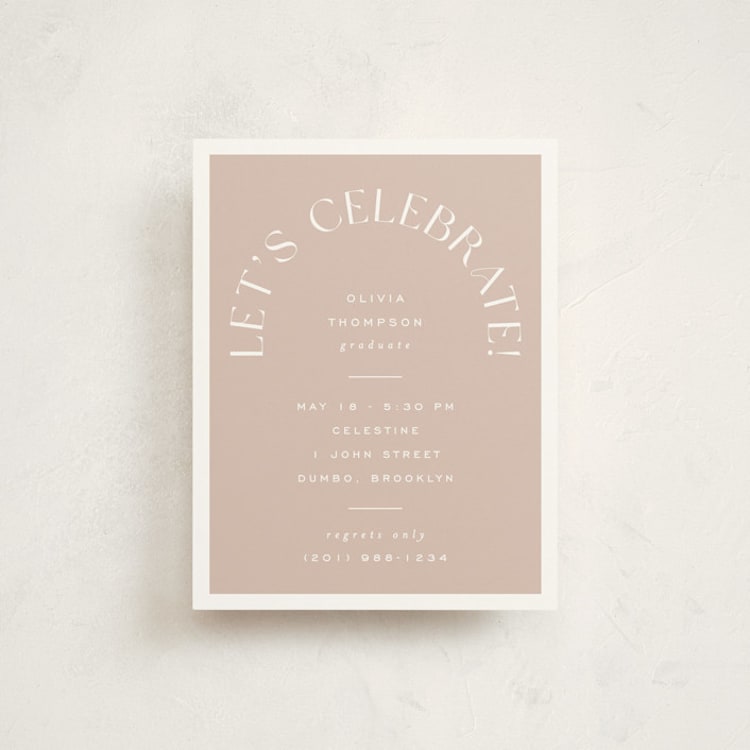 "Arched Name" - Graduation Insert Cards in Opal by Ana Sharpe - Front