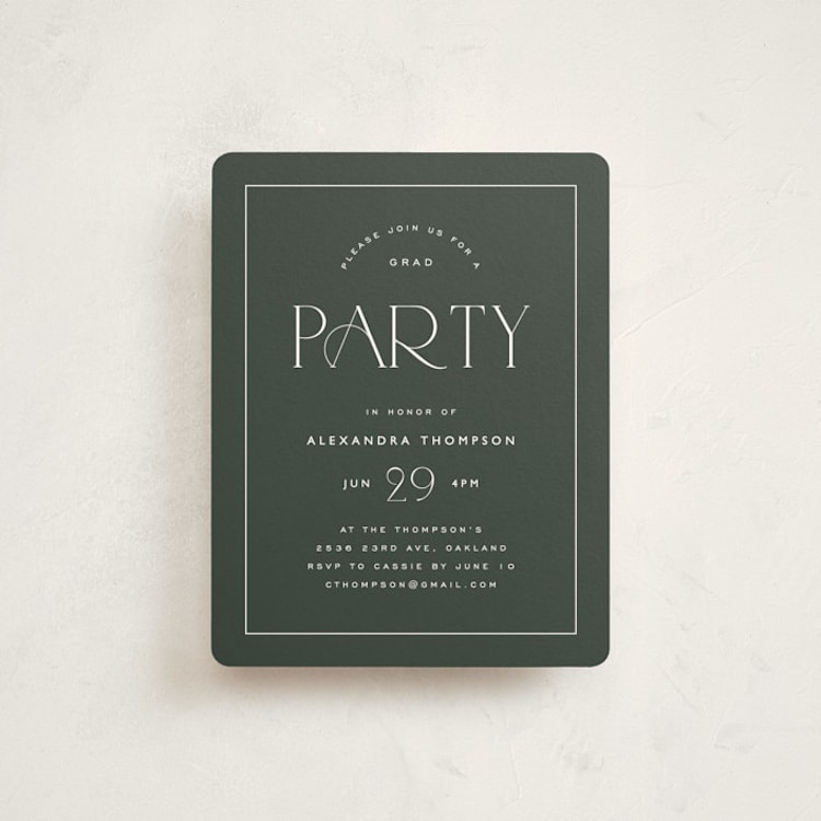 "Numbered" - Graduation Insert Cards in Ivy by Kelly Schmidt - Front