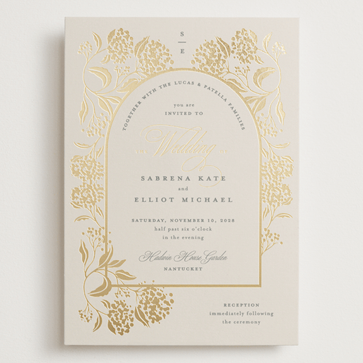 "Shimmering Hydrangeas" - Wedding Invitations in Tea Time by Susan Zinader - Front