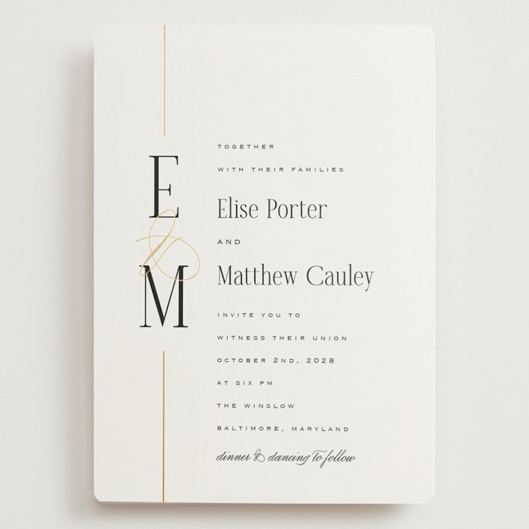 "Linear" - Wedding Invitations in Silk by Laura Hankins - Front