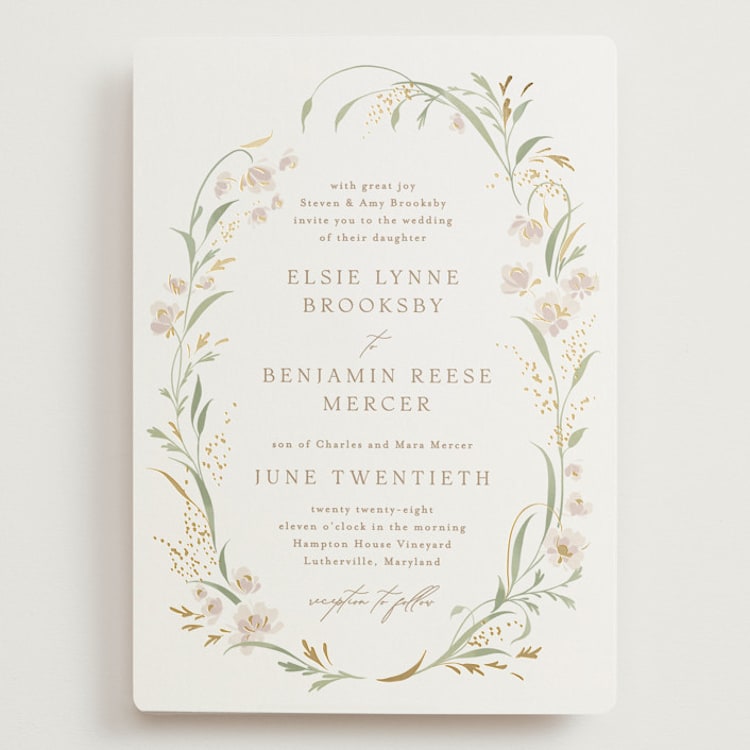 "Meadow" - Wedding Invitations in Spring Mist by Erin L. Wilson - Front