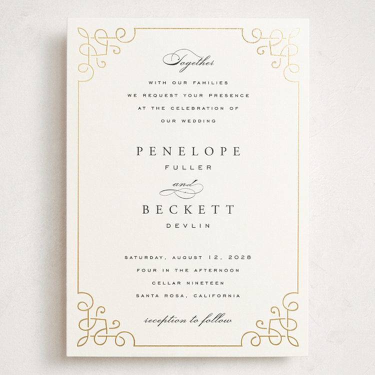 "Intertwined" - Wedding Invitations in Pearl by Janean Hinger - Front