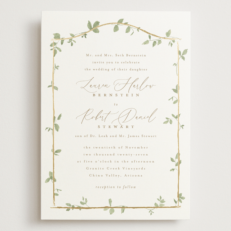 "Canopy" - Wedding Invitations in Ivy by Everett Paper Goods - Front