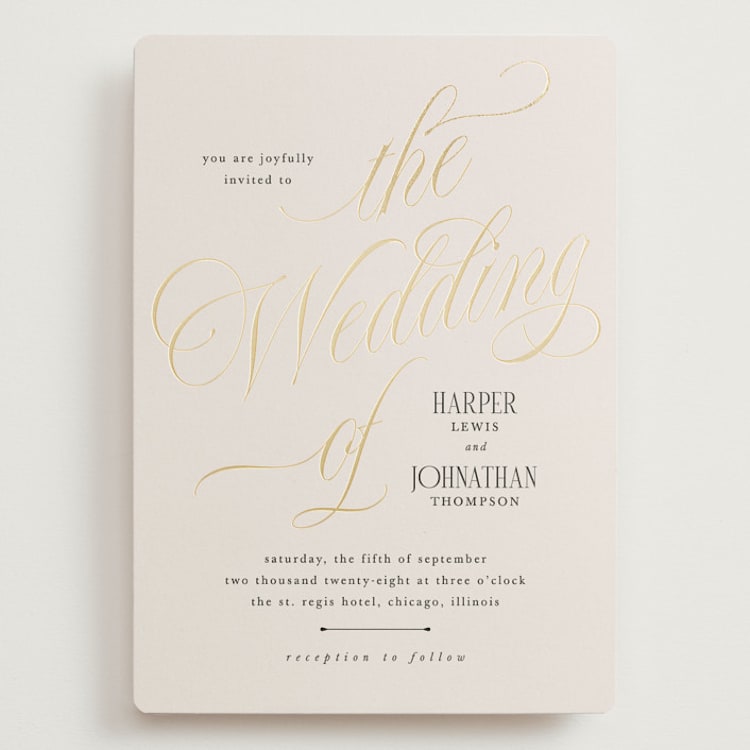 "Mirin" - Wedding Invitations in Linen by Kate Ahn - Front