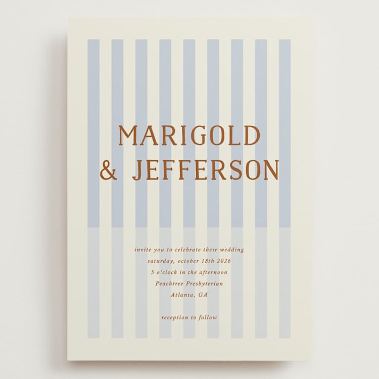 "Stripes" - Wedding Invitations in Wave by Kelly Watkins - Front