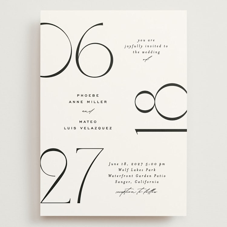 "Numerical" - Wedding Invitations in Lily by Owl and Toad - Front