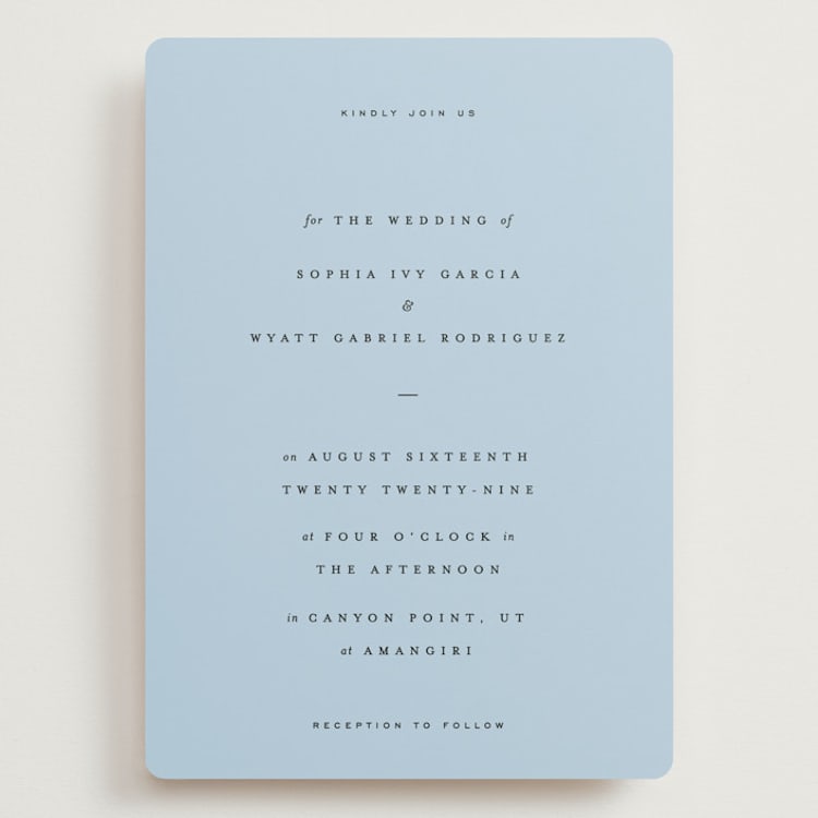 "Tarte Tatin" - Wedding Invitations in Sky by Blustery August - Front