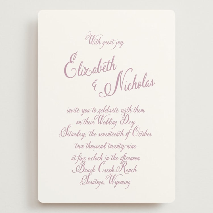 "Lavender Dreams" - Wedding Invitations in Lilac Dreams by Design Lotus - Front