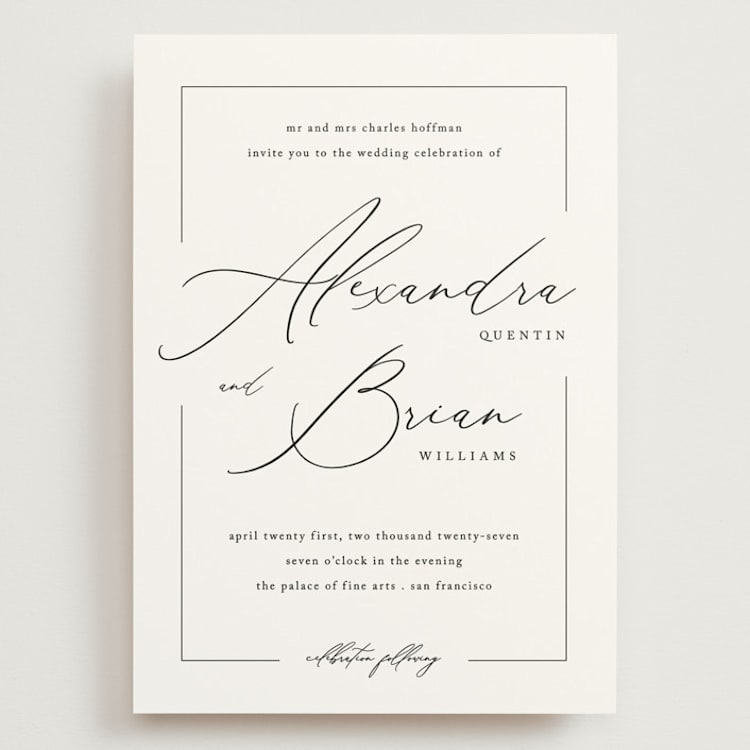 "Love Story" - Wedding Invitations in Alabaster by Liz Conley - Front