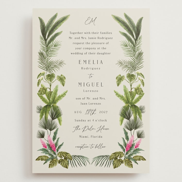"Tropical garden" - Wedding Invitations in Lime by Elly - Front