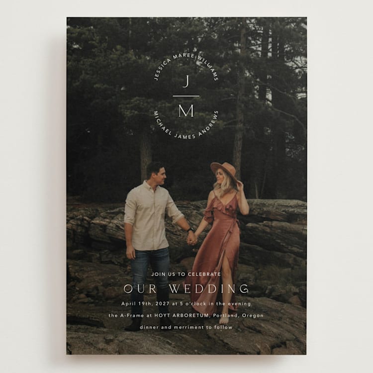 "Picture Perfect" - Wedding Invitations in Opal by Jennifer Postorino - Front