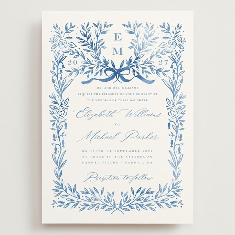 "Royal" - Wedding Invitations in Cobalt by Petra Kern - Front