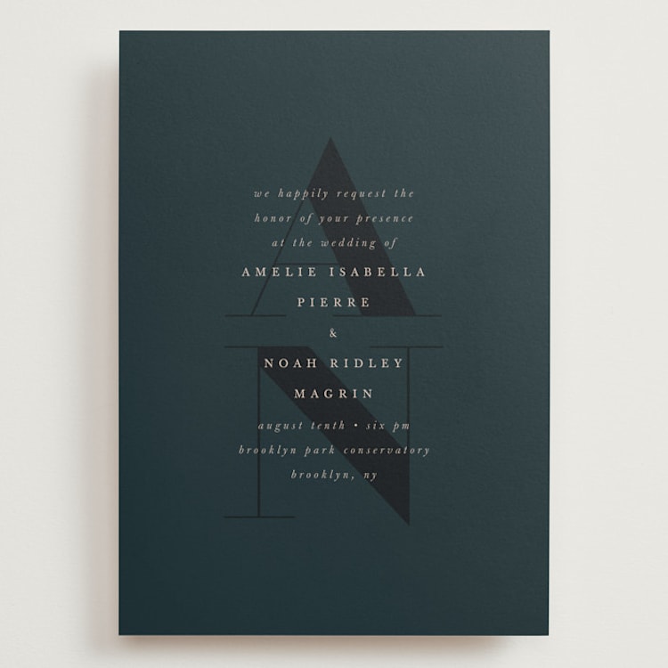 "Centro" - Wedding Invitations in Midnight by Up Up Creative - Front