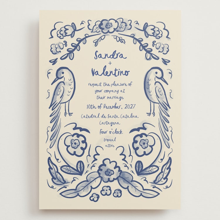 "Santa Catalina" - Wedding Invitations in Marseille Bleu by Ani Somi - Front