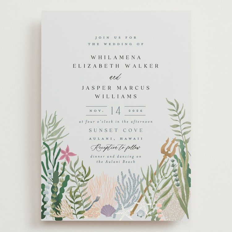 "Part Of Your World from Disney's Little Mermaid" - Wedding Invitations in Sea by Alethea and Ruth - Front