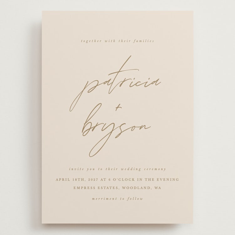 "Everlasting Love" - Wedding Invitations in Linen by Brandy Folse - Front