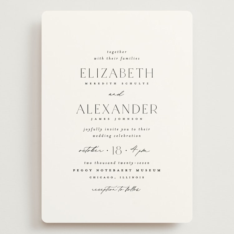 "Grande" - Wedding Invitations in Cotton by Carolyn Nicks - Front