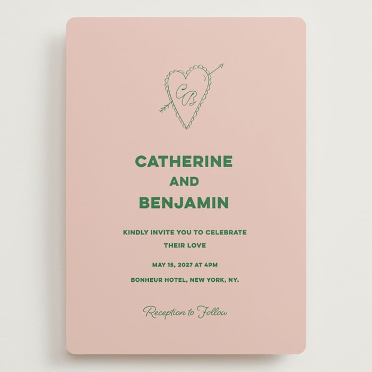 "Crazy Little Thing Called Love" - Wedding Invitations in Avocado by Helena Vitto - Front