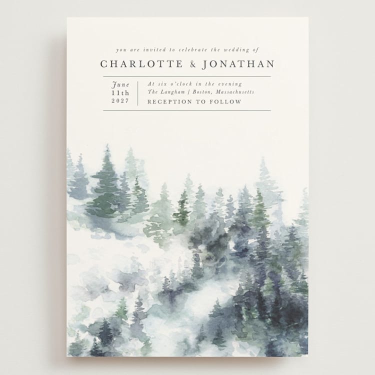 "painted woods" - Wedding Invitations in Rain by Anne Kostecki - Front