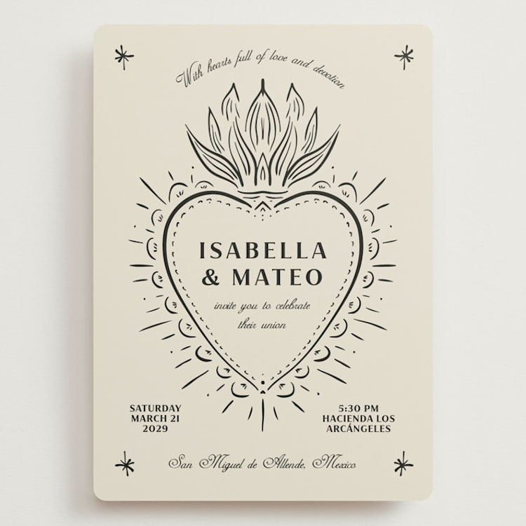 "Milagro" - Wedding Invitations in Ivory by Ani Somi - Front
