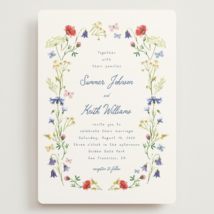 "Wildflower Romance" - Wedding Invitations in Ivory by frau brandt - Front